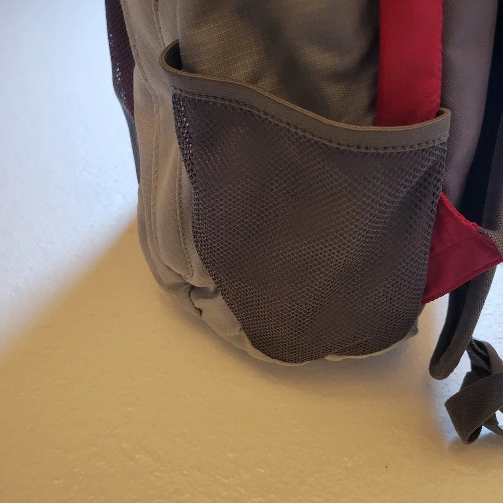 Lands' End Kids Backpack Red Gray Multiple Pockets